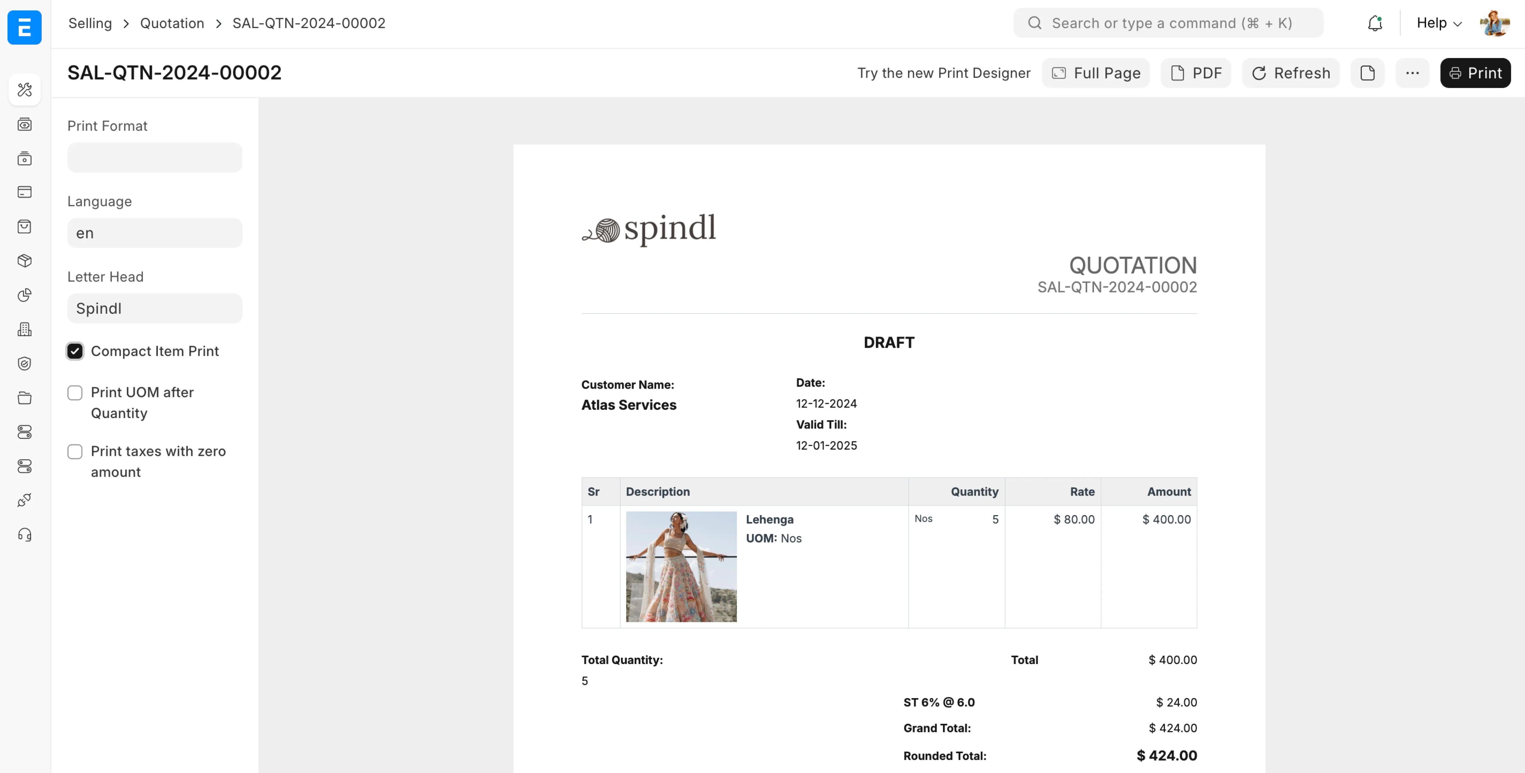 AXERP customization and print formats
