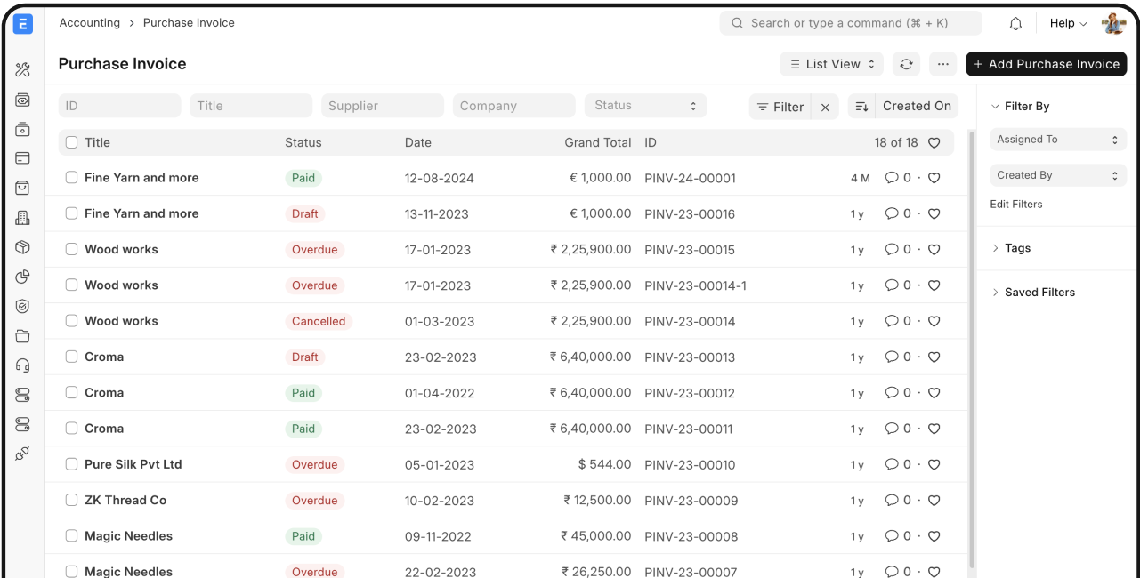 AXERP Procurement Module