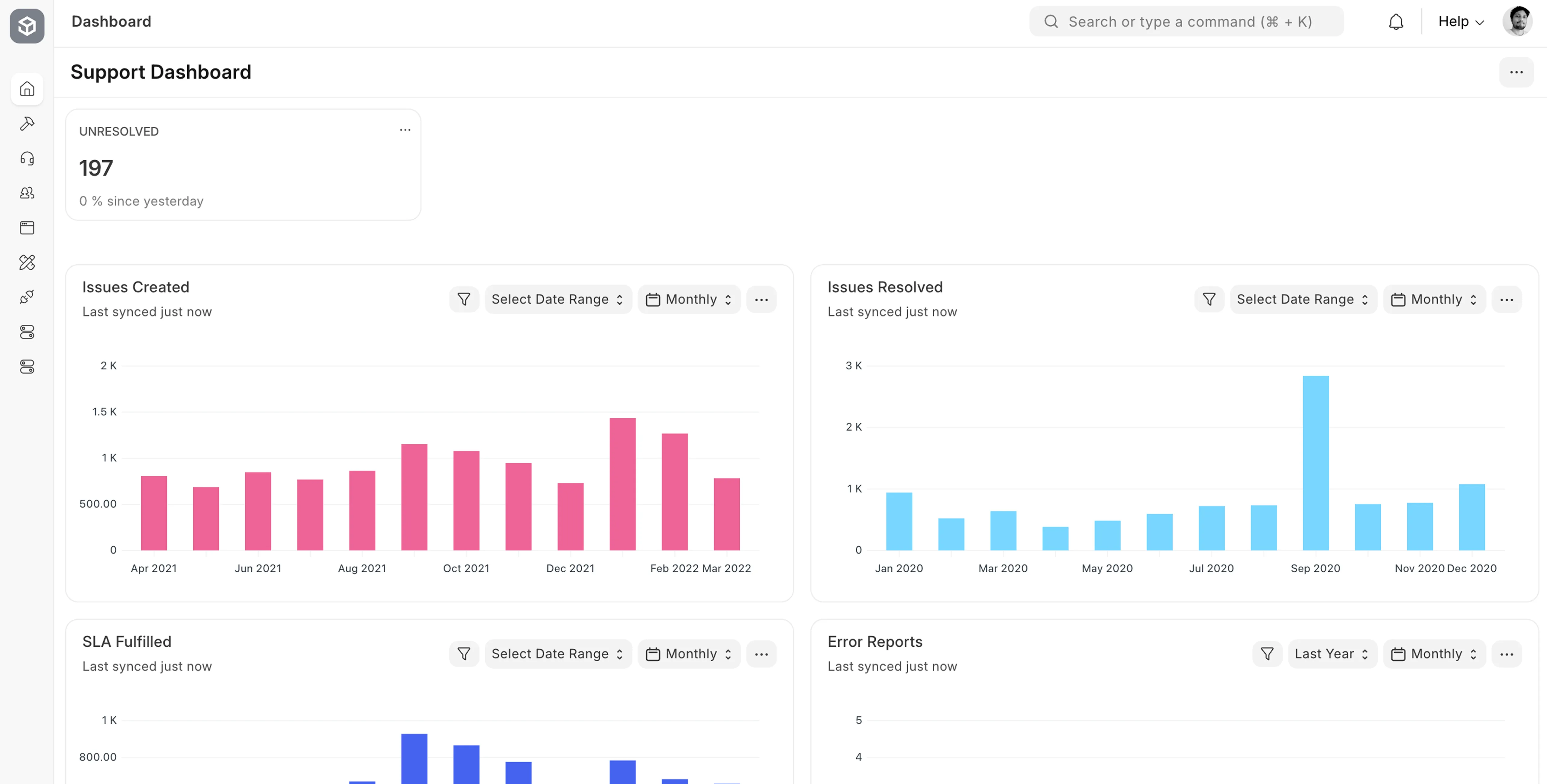 AXERP Support Dashboard